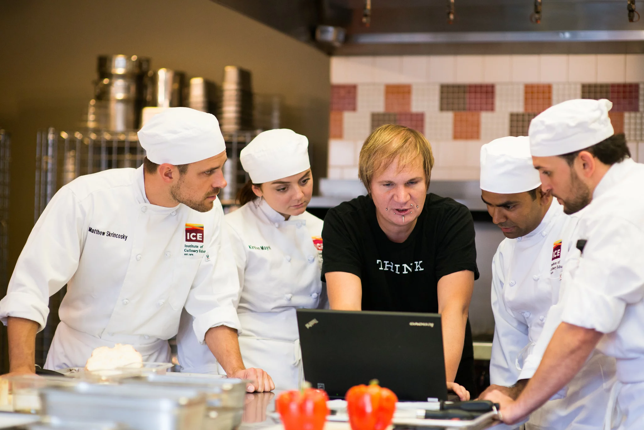 Florian Pinel, Senior Technical Staff Member, Watson Life interacts with chefs from the Institute of Culinary Education, using Chef Watson to discover new recipe creations (Photo: IBM & Institute of Culinary Education)