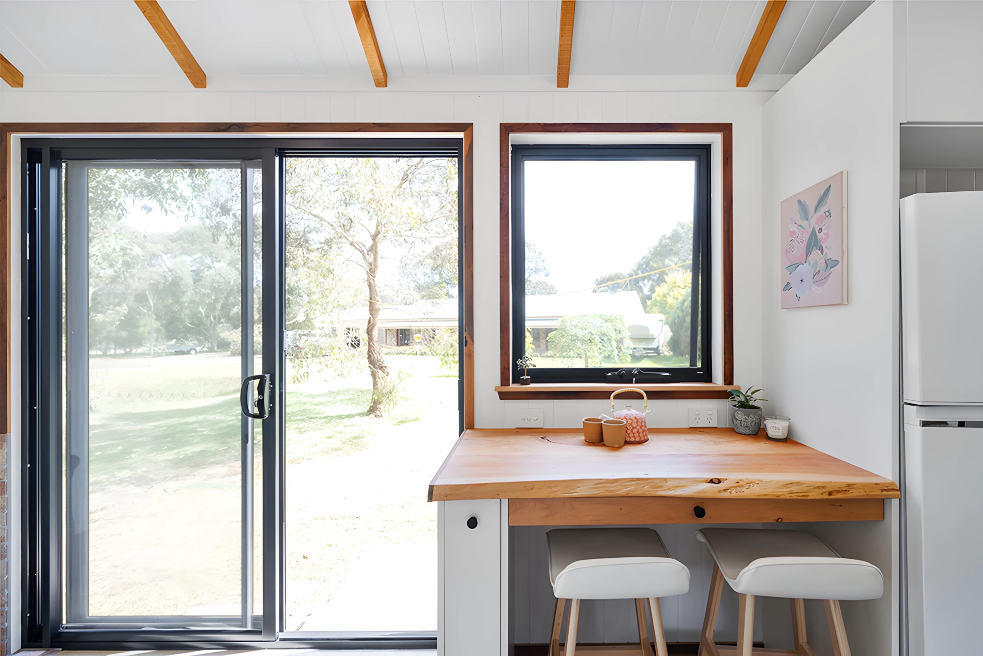 The Casuarina's kitchen includes a breakfast bar for two