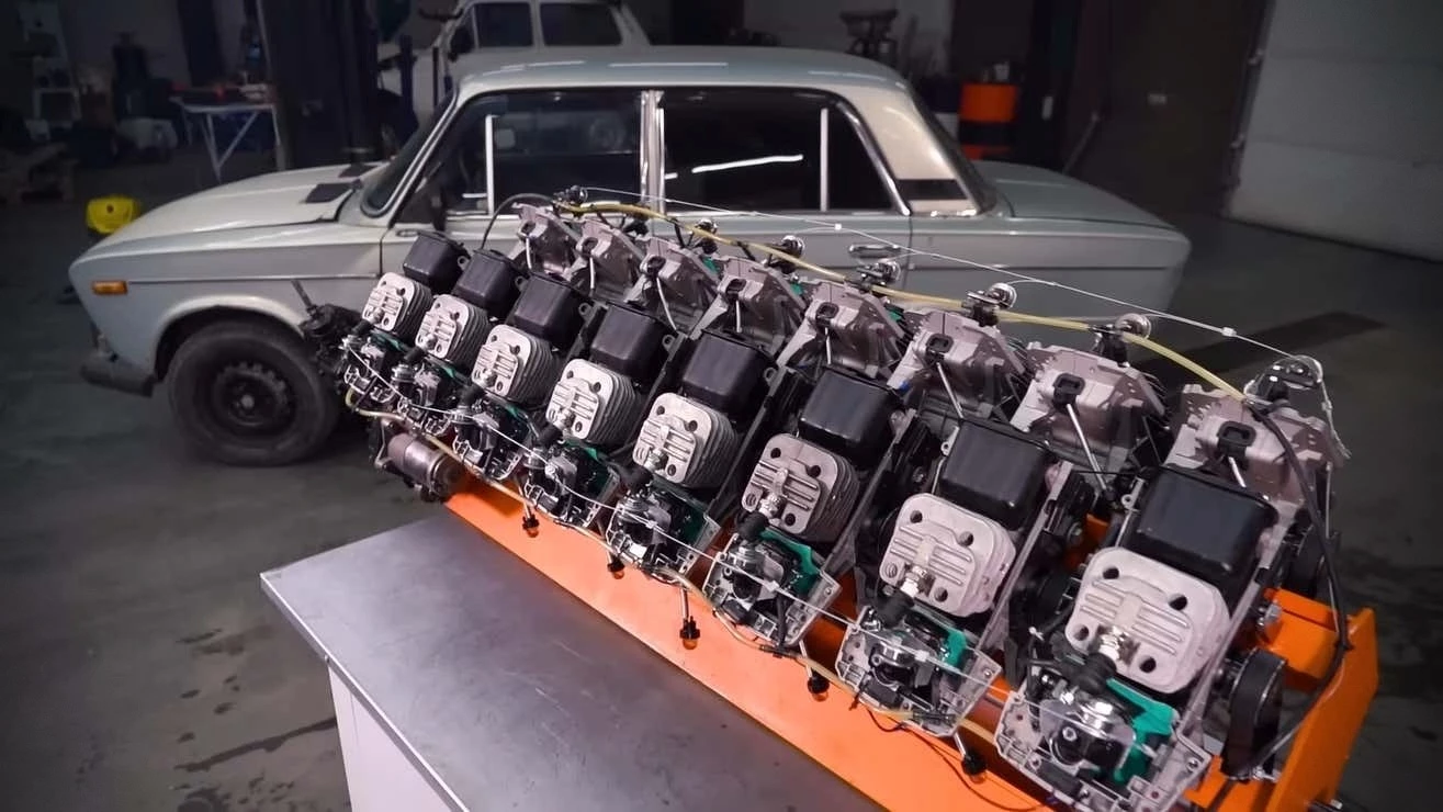 The 16 chainsaws are sourced from Hüter, a lesser-known manufacturer