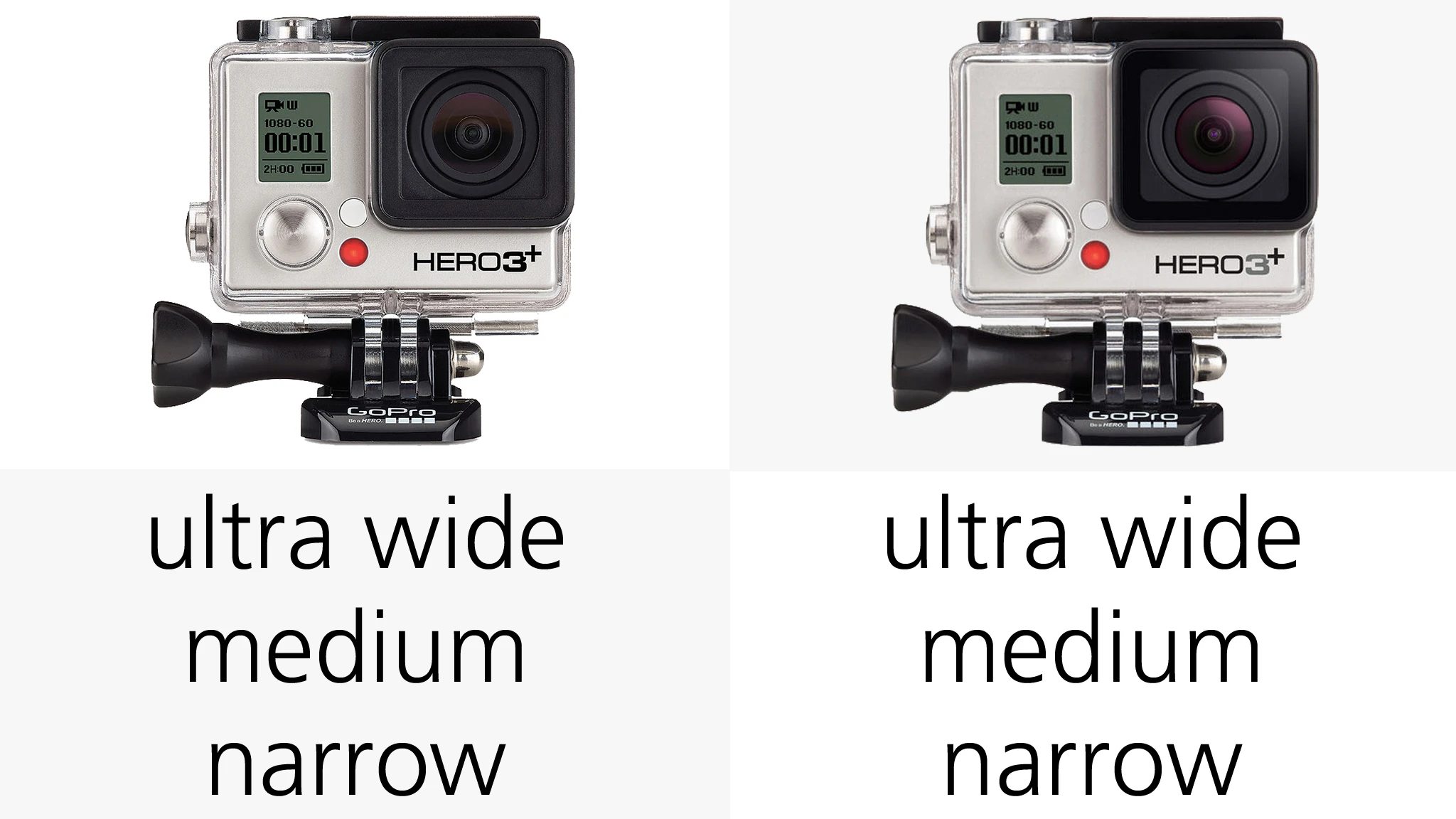 In 35-mm-format terms, Ultra Wide comes in at approximately 15-mm equivalent, while medium is around 22-mm equivalent, and narrow equates to about 30-mm equivalent