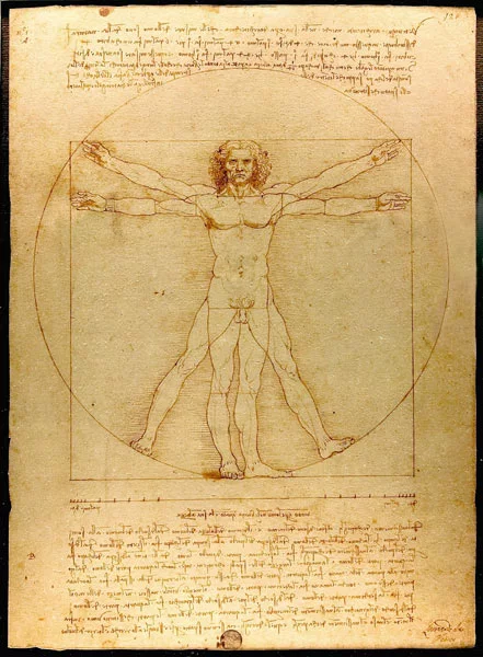 Leonardo da Vinci's Vitruvian Man also employs the golden ratio