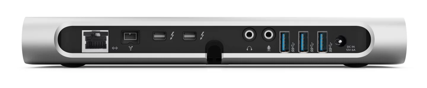 The rear ports of Belkin's Thunderbolt Express Dock