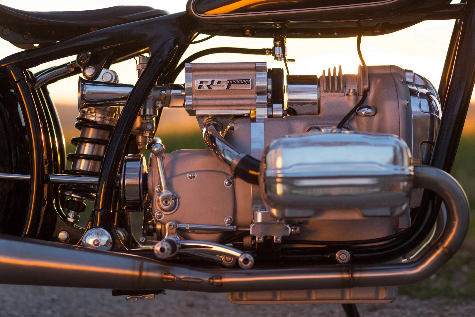 The supercharger sits on top of the engine block, where usually BMW would put the airbox