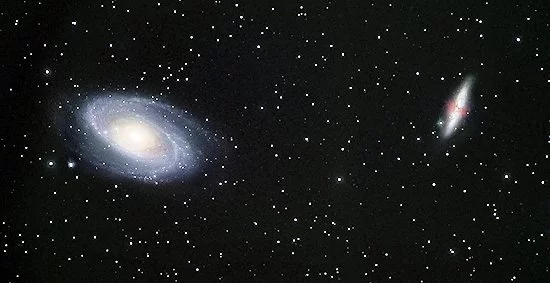 The galaxies M81 and M82 as photographed in a 12-inch telescope (Photo: NASA/Robert Gendler)