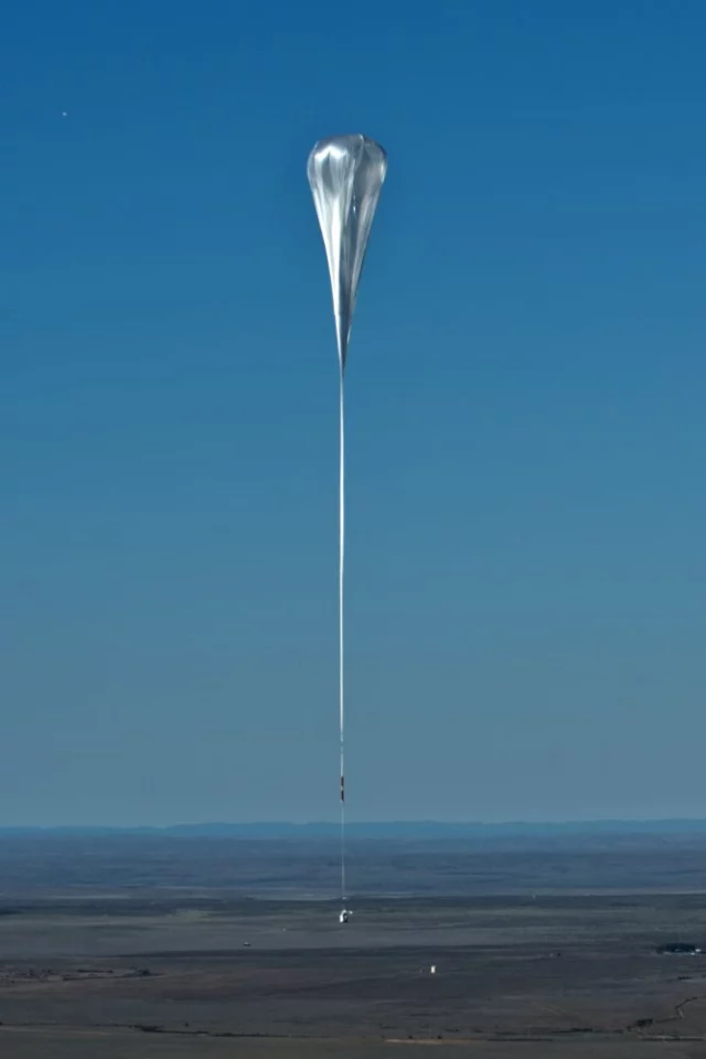 The Stratos capsule just after launch, beginning its journey to an altitude of nearly 25 miles (40 km) (Photo: Red Bull Stratos)
