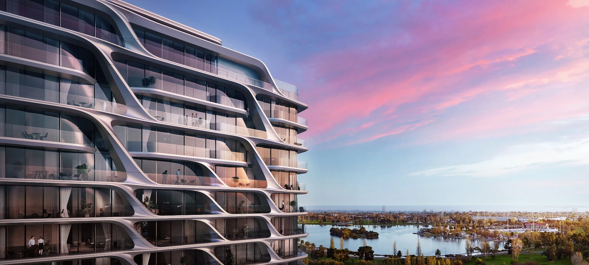 Each of the Mayfair Residential Tower's plush apartments includes a balcony