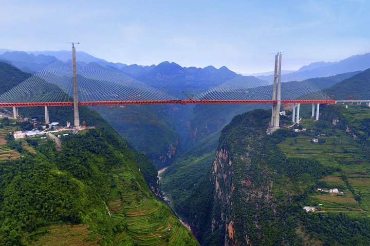 The Beipanjiang Bridge, due to open later this year in China, is now the world's highest bridge