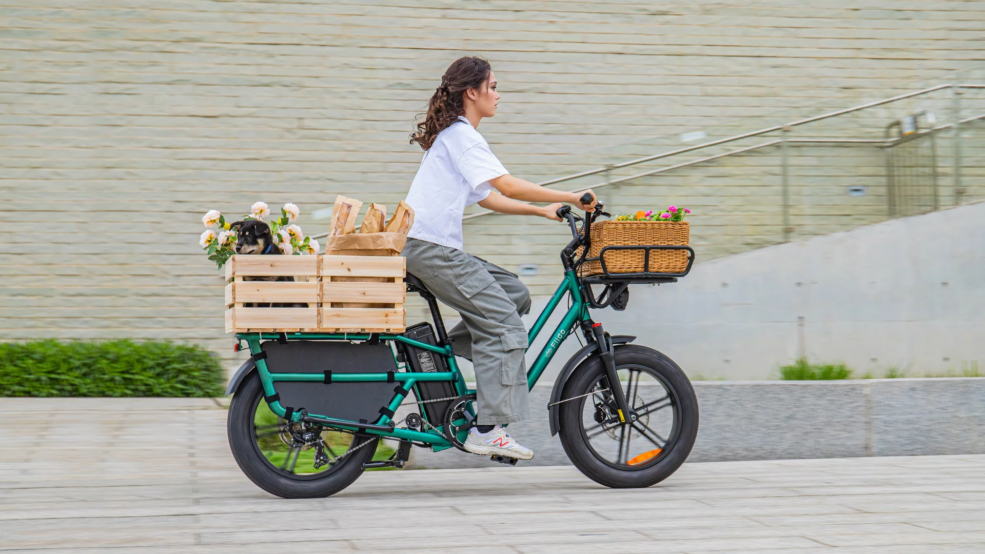 The T2 Longtail Cargo ebike has room in the rear for the weekly shop, the family pooch or two kids strapped into child seats