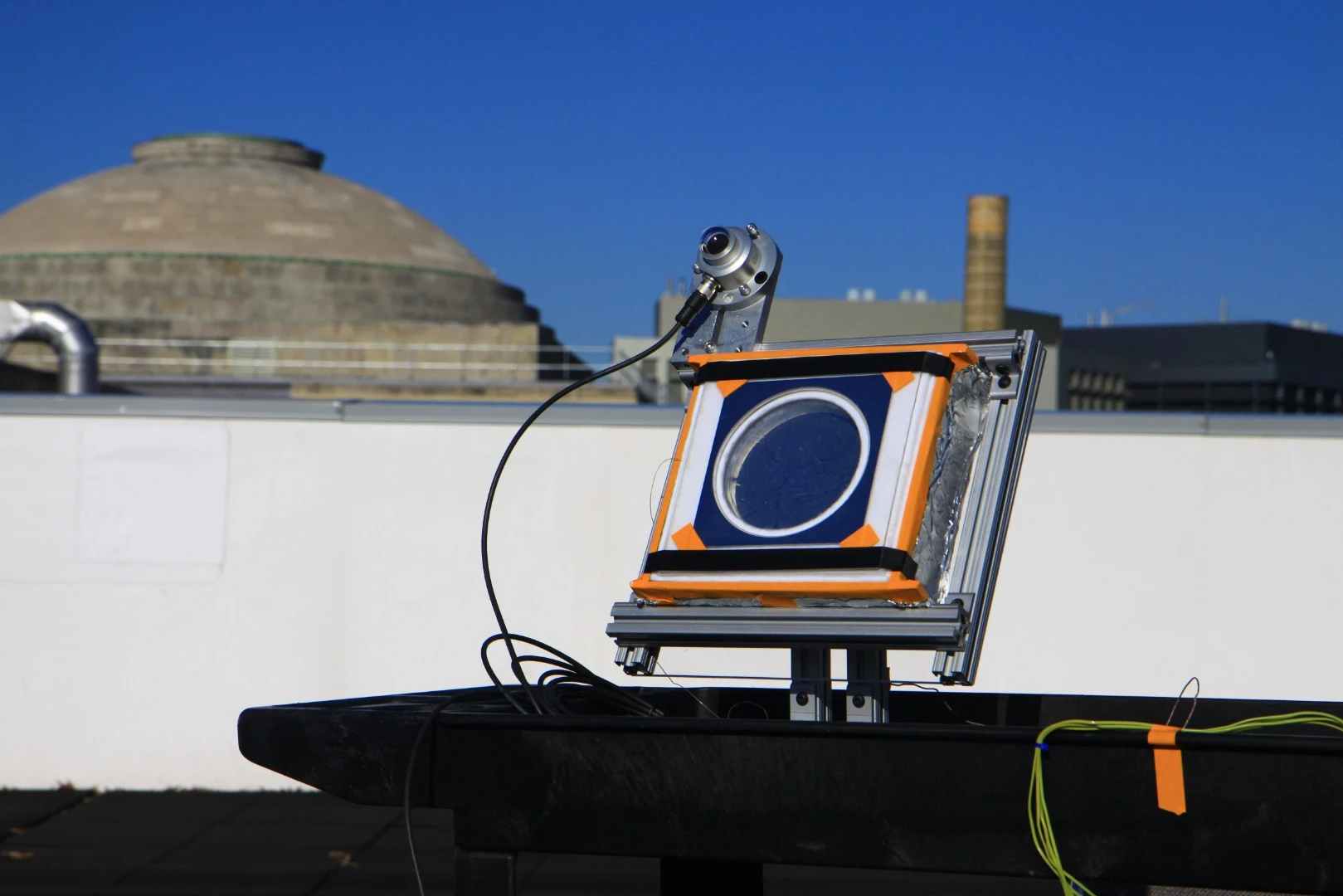 A test device installed on a rooftop at MIT proved the effectiveness of the aerogel