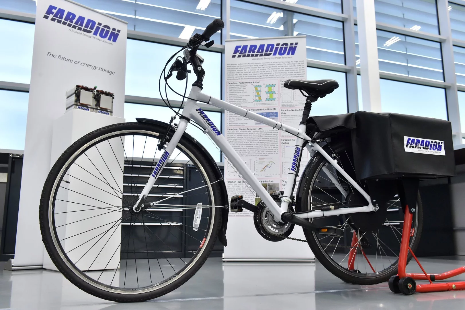 The demonstrator bike was developed by British start-up Faradion, in partnership with Williams and Oxford University
