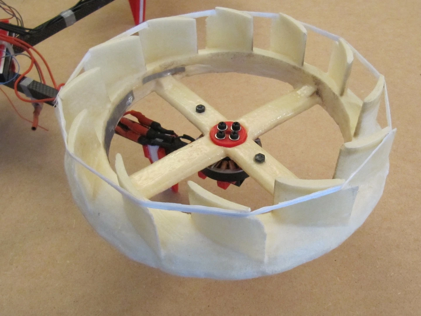 A close-up of one of the Whisper Drone's rotors