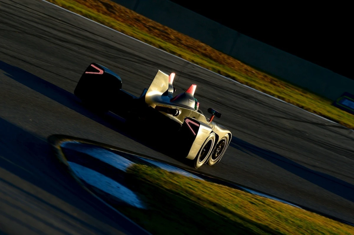 The Nissan DeltaWing on the track