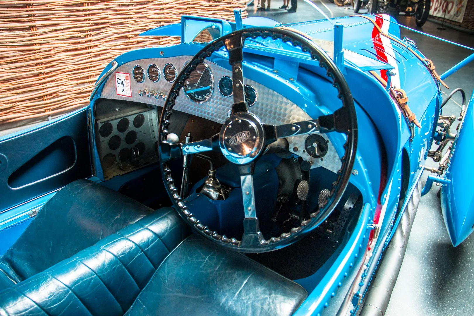 1937 Delahaye Type 145 V-12 Grand Prix: driven by Rene Dreyfus in "the performance of his life," at Montlhery racetrack in 1937, this beast set a new record, with an average speed of 91 mph over 16 laps. Dreyfus beat the Germans, claimed the prize for Delahaye, and instantly became a national hero in France.