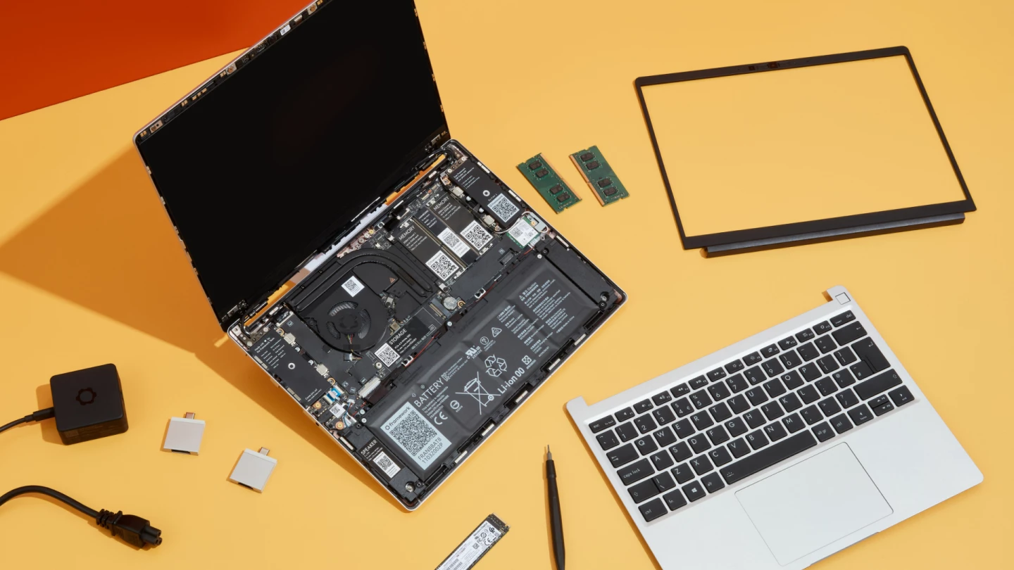 Users can get under the hood of the Framework Laptop to upgrade or repair components