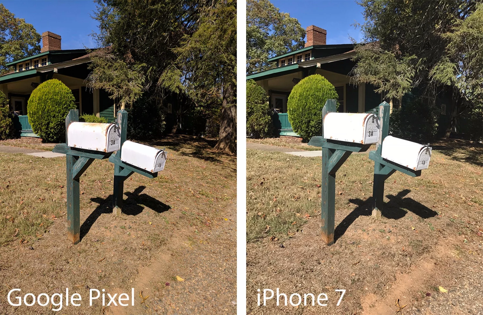 Photo comparison, full sunlight