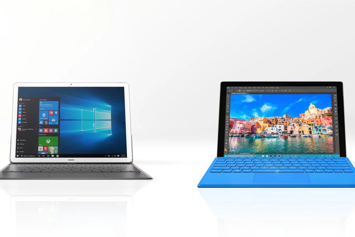 It's Surface and one of the devices it inspired, as we compare the Huawei MateBook (left) to the Surface Pro 4