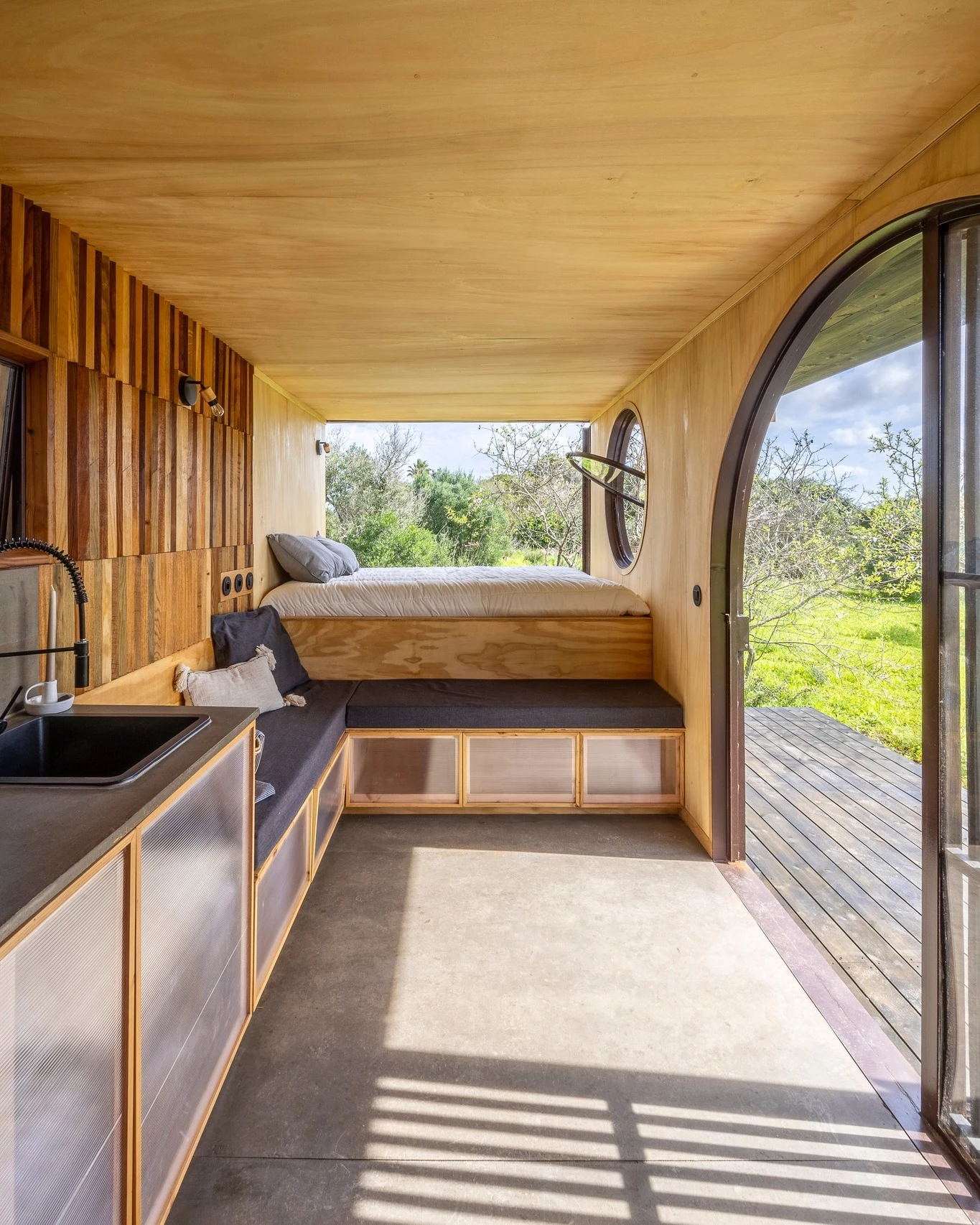Cargo's interior is finished in a selection of wood