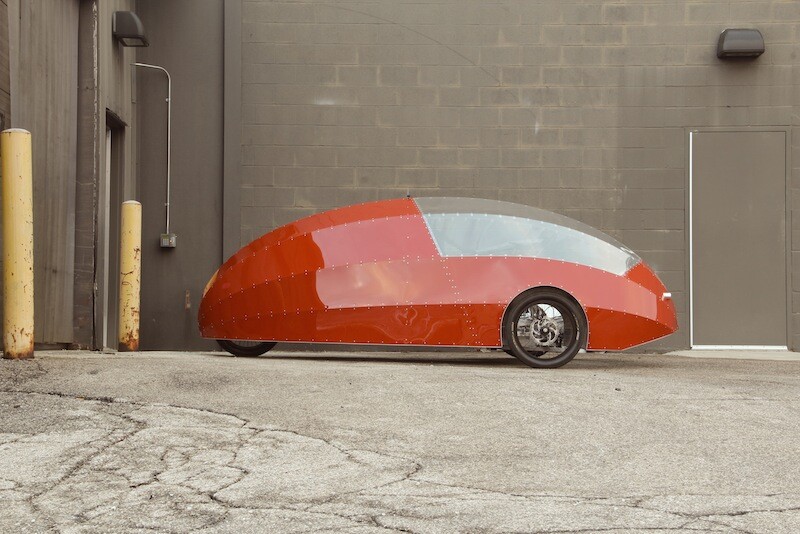 The futuristic looking Zeppelin features an aluminum and polycarbonate exterior