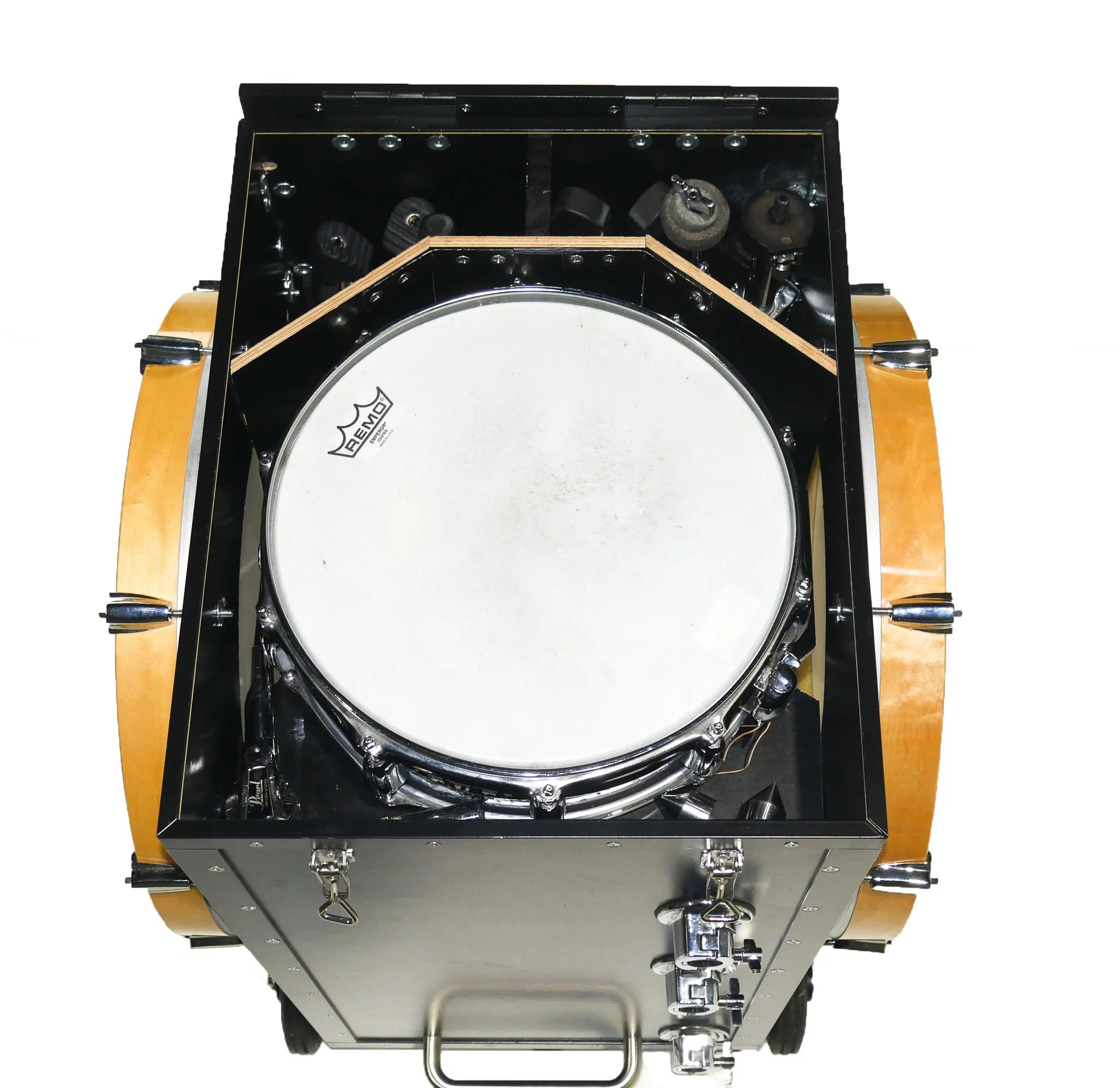 Drums fit inside of drums like a percussionist version of a Matryoshka doll