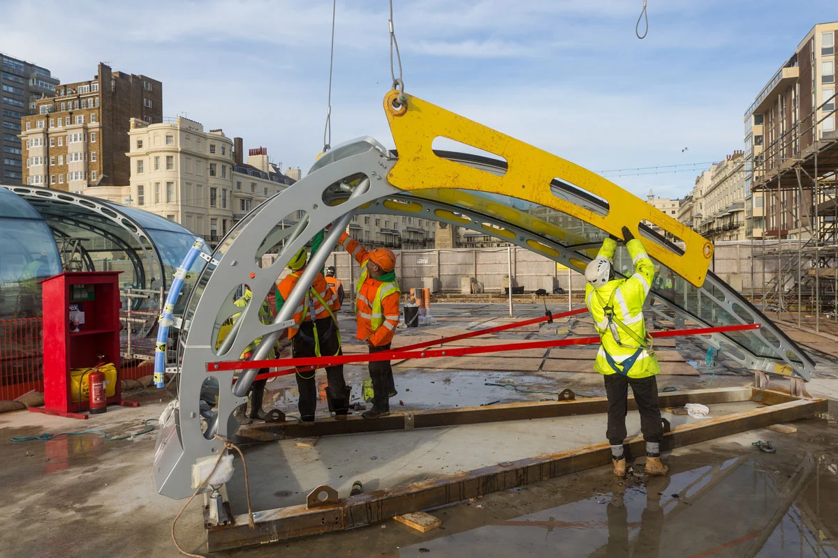 The final glass segment of the viewing pod was fitted last week
