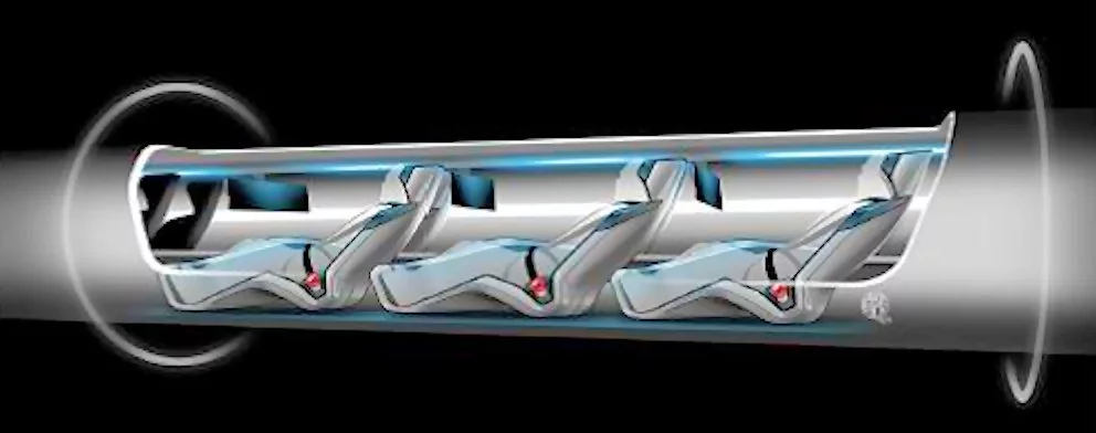 Cross-section of a Hyperloop capsule (Image: Elon Musk/SpaceX)