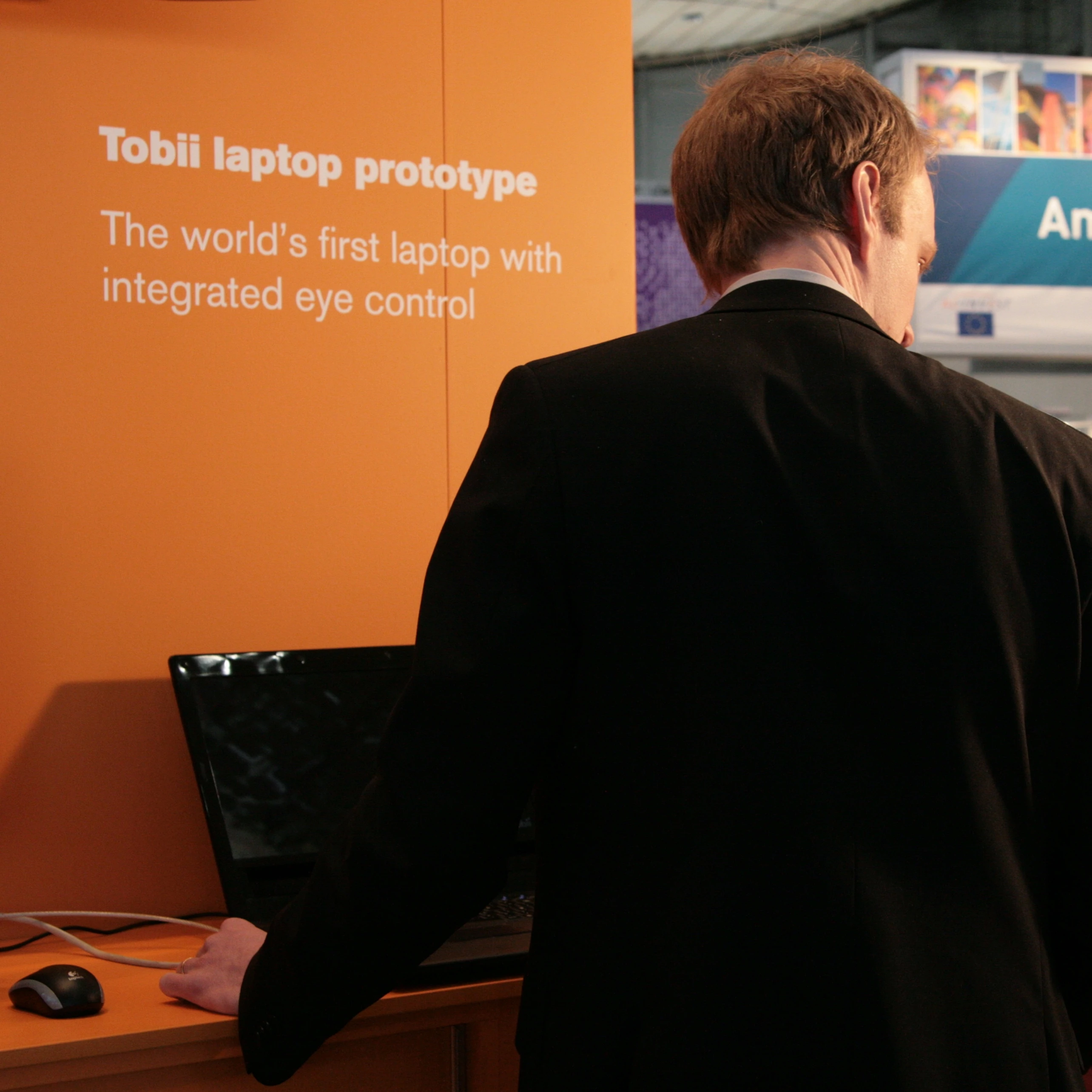 Tobii demonstrating the new notebook with eye tracking and control at CeBIT