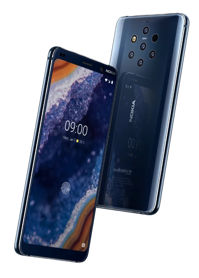 Of the Nokia 9 PureView's five rear cameras, two are color sensors and three are monochrome