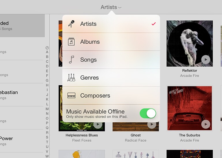 You can isolate music stored locally