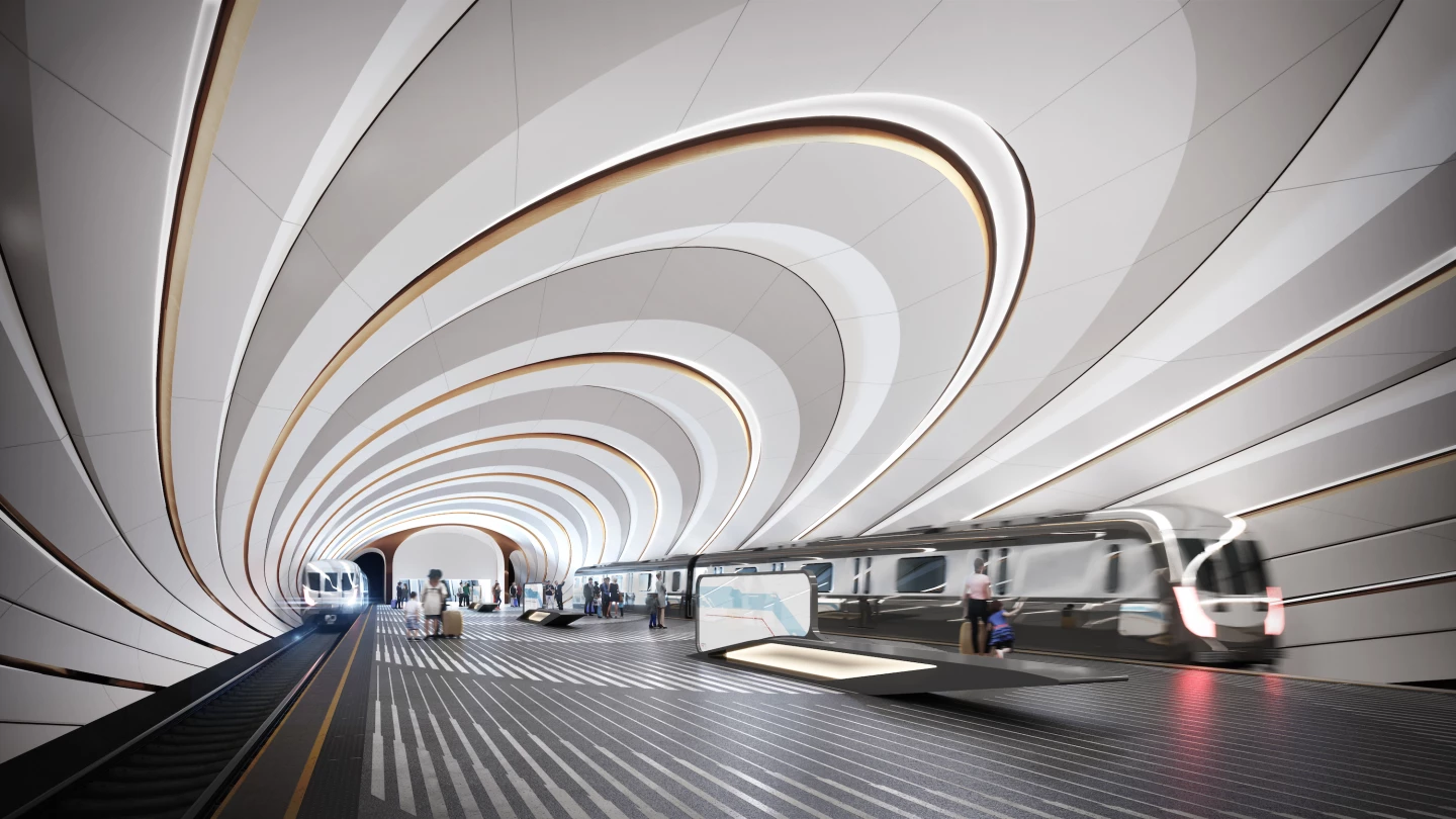 The Dnipro Metro stations' interior layout is designed to be easy to navigate