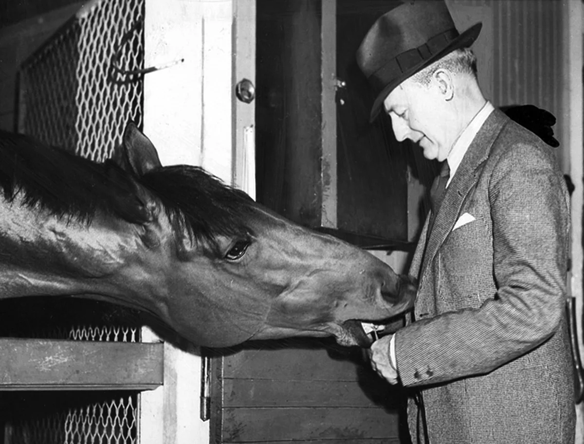 Lot 205 was a 1930 Cadillac V-16 Convertible Sedan by Murphy with a pre-auction estimate of $1-$1.4 million but with a spectacular provenance. The car was built new for horse racing legend Charles S. Howard, one of Buick's original dealers who built an empire on the back of becoming the biggest Buick dealer on the West Coast. Howard's bloodstock interests and keen eye for horseflesh saw him buy an undersized, knobby-kneed, lethargic two-year-old colt in 1936 for $8,000. The colt had raced thirty-five times for just five wins, but with an unorthodox training regime its potential was realised, and Seabiscuit went on to win the "race of the century" plus all other major races in the country bar one to end his career with prize-winnings of $437,730 and a name that resonates with the public to this day. That's Howard with Seabiscuit