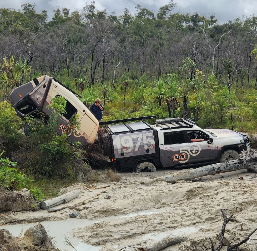ARB has not taken it easy on the Earth Camper – that muck looks like wet cement