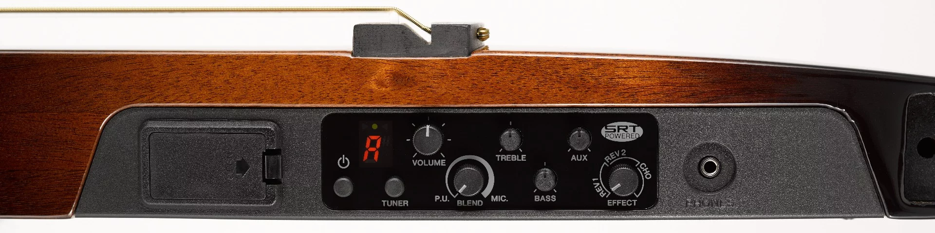 The SLG200 series Silent Guitars feature a Studio Response Technology (SRT) pickup and preamp system from Yamaha's A Series dreadnoughts