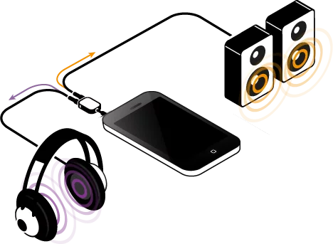 Queuing tracks with headphones is possible with a stereo to mono splitter