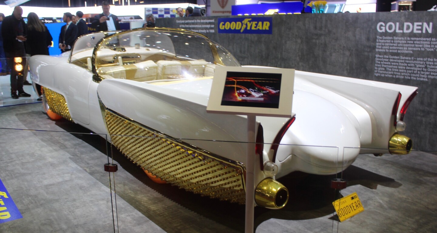 Goodyear shows the restored Golden Sahara II autonomous concept car of 1950s and 60s fame