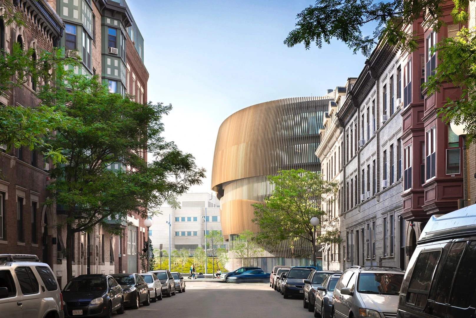 "The building form is intrinsically linked with high performance architecture through parametric design and energy modeling to achieve an integrated design," says the AIA regarding the Interdisciplinary Science and Engineering Complex