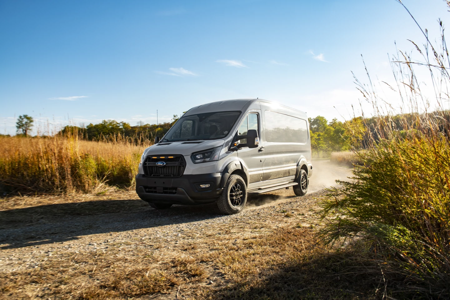 The new 2023 Transit Trail van is a capable all-terrain shuttle off the lot and can serve as a foundation for a full camper van