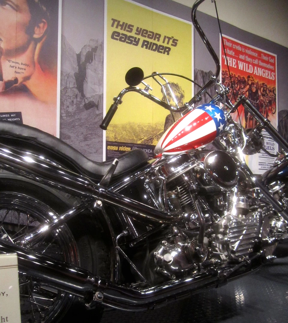 The Captain America machine has spent quite some time on display at the National Motorcycle Museum in Anamosa, Iowa and this image is courtesy of the museum.