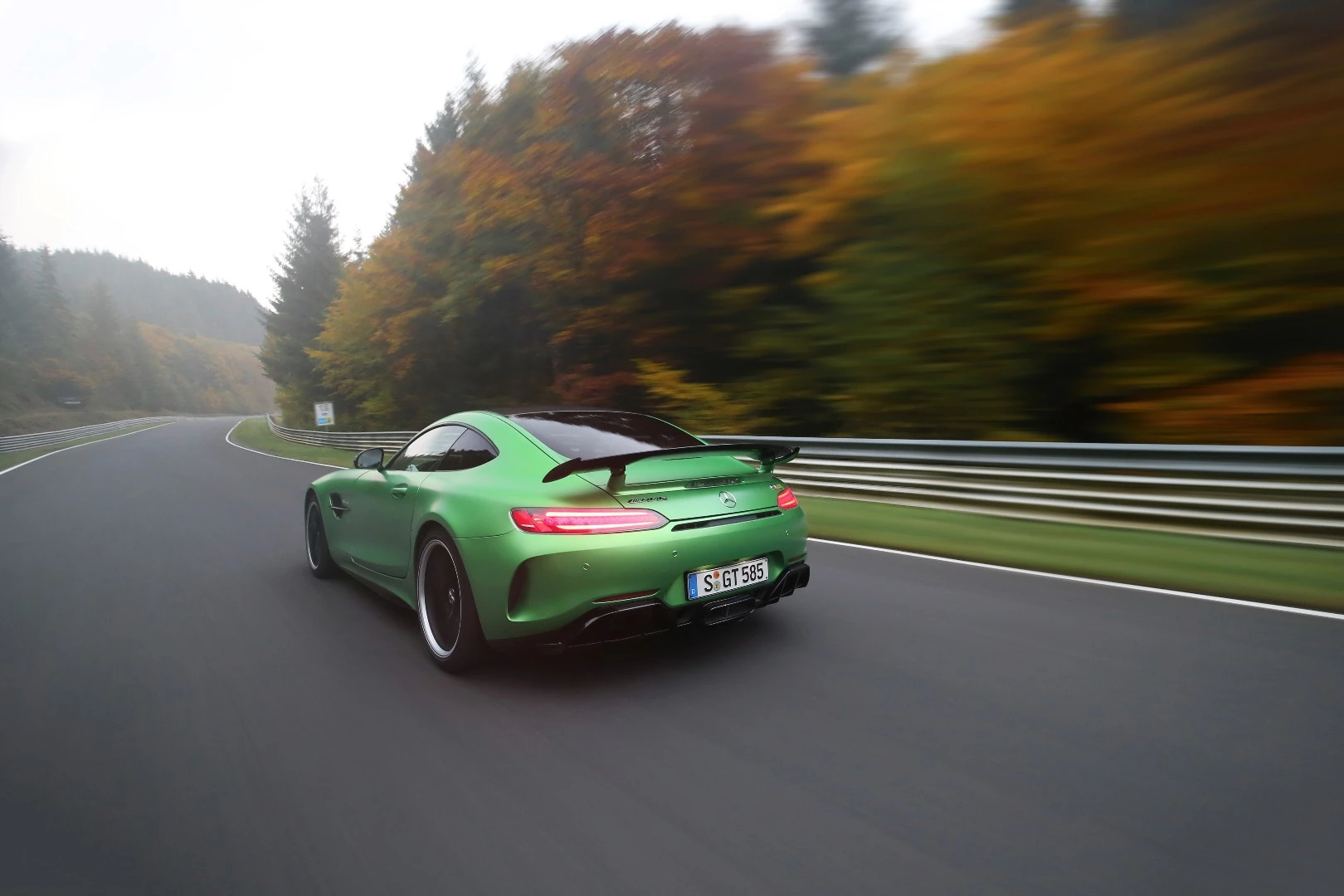 The AMG GT R makes its way around the Nordschleife