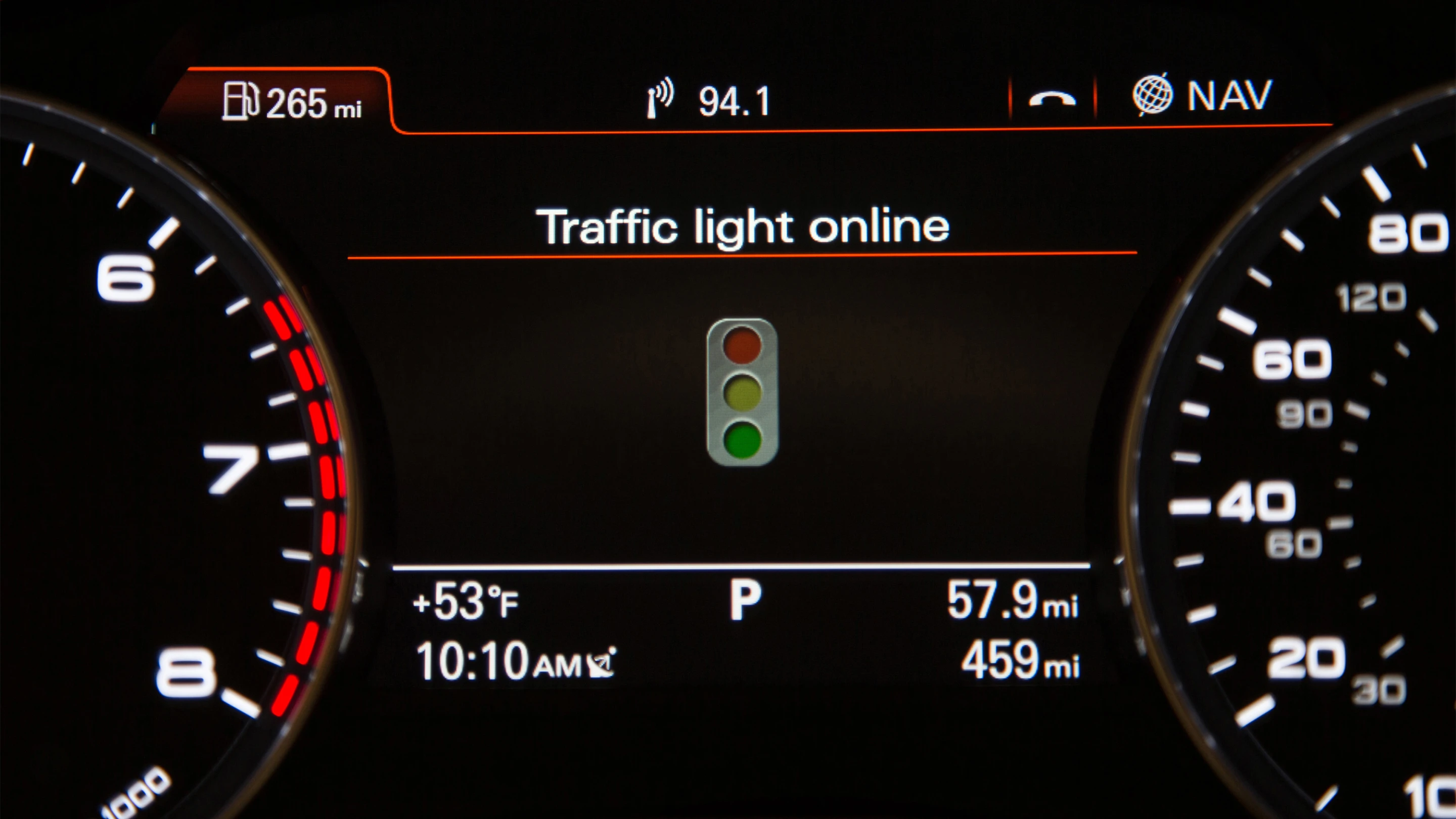 The Audi traffic light system readout