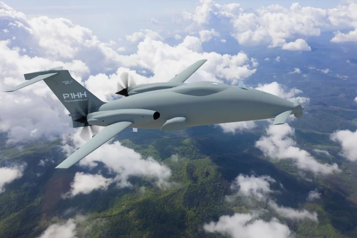 Artist's concept of the HammerHead UAV on a mission (Photo: Piaggio)
