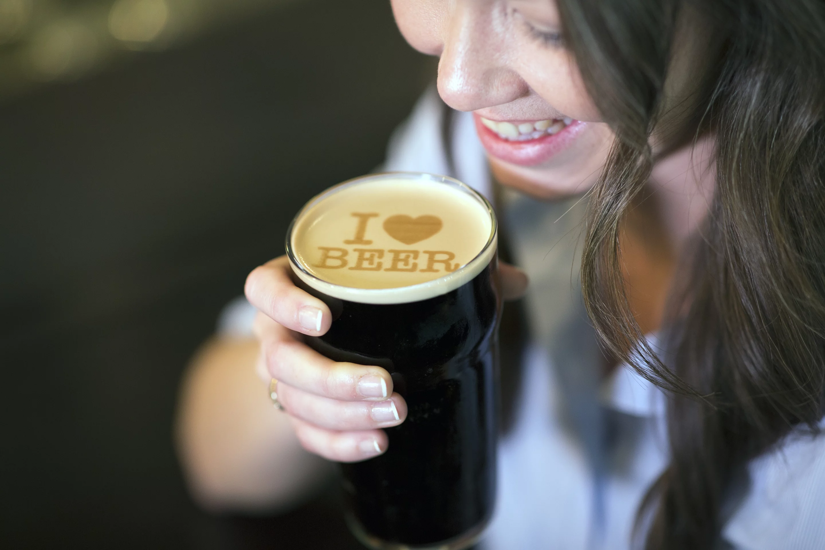 Beer Ripples prints messages and images using a malt-based ink