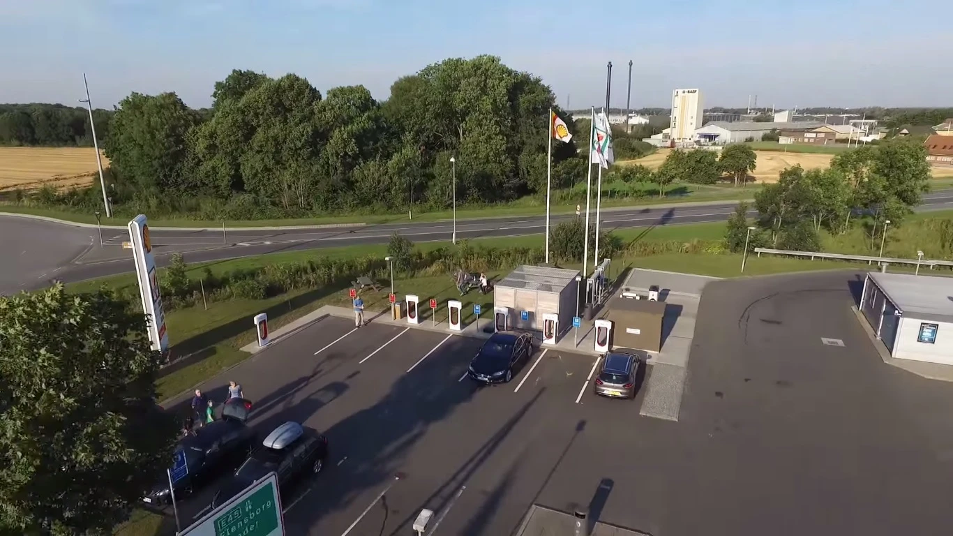 The hypermiling trip began and ended at a supercharger in Rødekro, Denmark