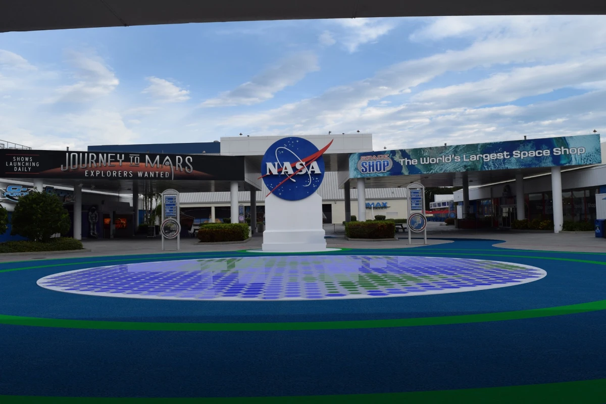 Visitors to NASA's Kennedy Space Center will soon be greeted by a huge high-tech path, made up of piezoelectric tiles that light up and harvest their own energy