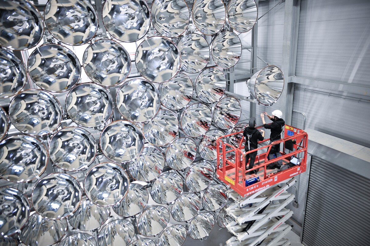 The Synlight artificial Sun is made of 149 7-kW arc lights