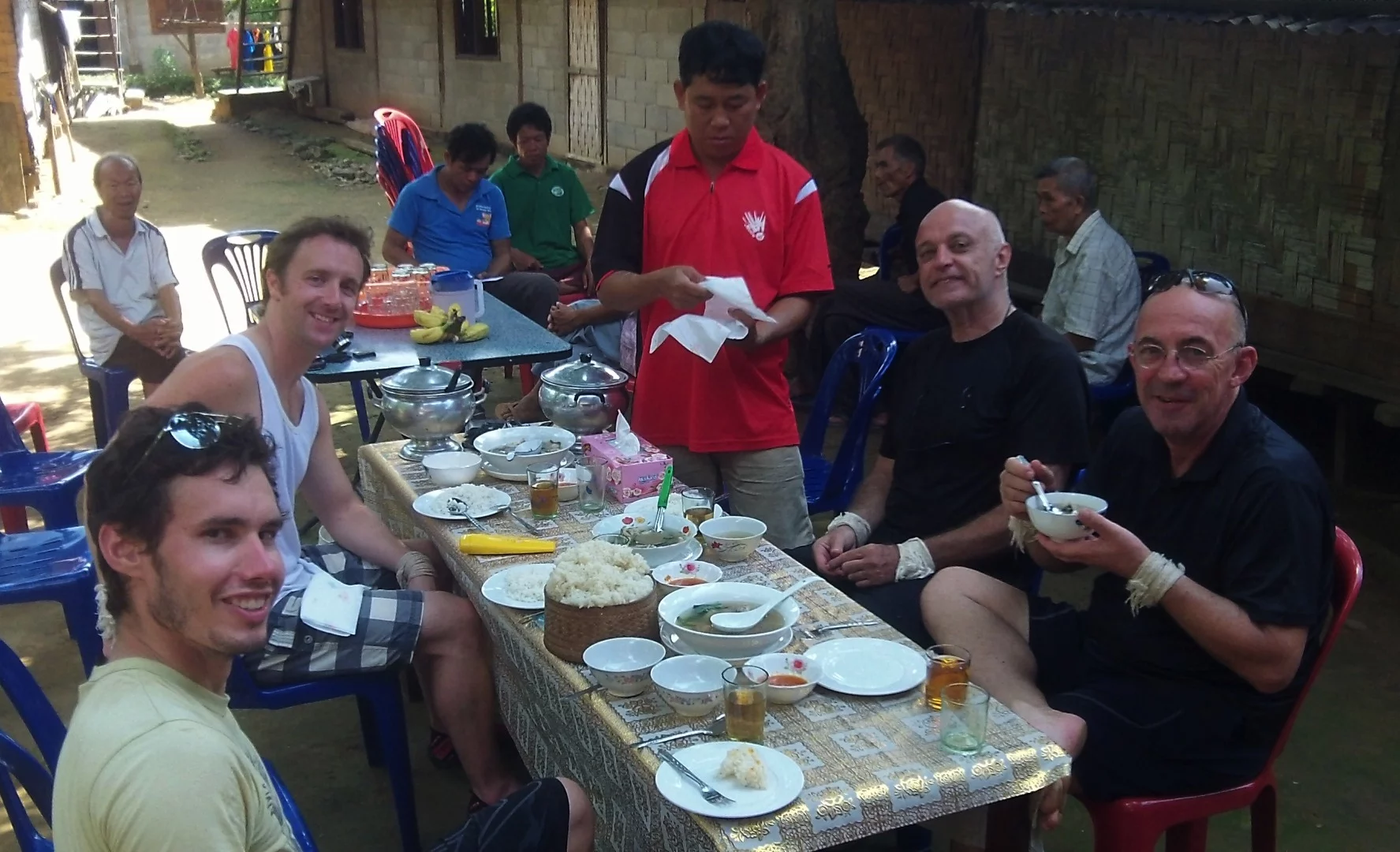 The meals were traditional Laotion Hill Tribe fare - certainly not what any of us were accustomed to, but easily accessible to those of us with traditional western diets. Sometimes we weren't sure what we were eating, and Geoff's advice was consistent: "eat, don't ask what it is."