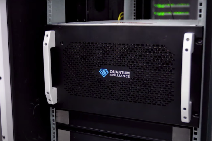 The Quantum Brilliance quantum processor is installed in a supercomputer rack at Pawsey Supercomputing Research Centre in Perth, Western Australia