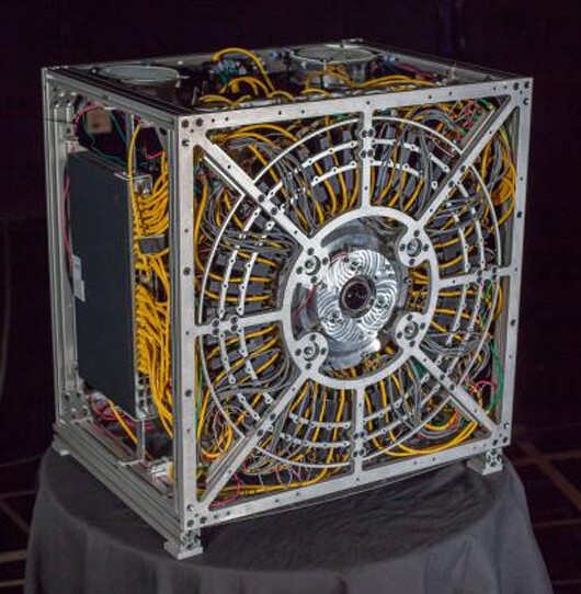 The prototype 50-gigapixel camera that incorporates 98 tiny cameras into one device (Photo: Duke University Imaging and Spectroscopy Program)