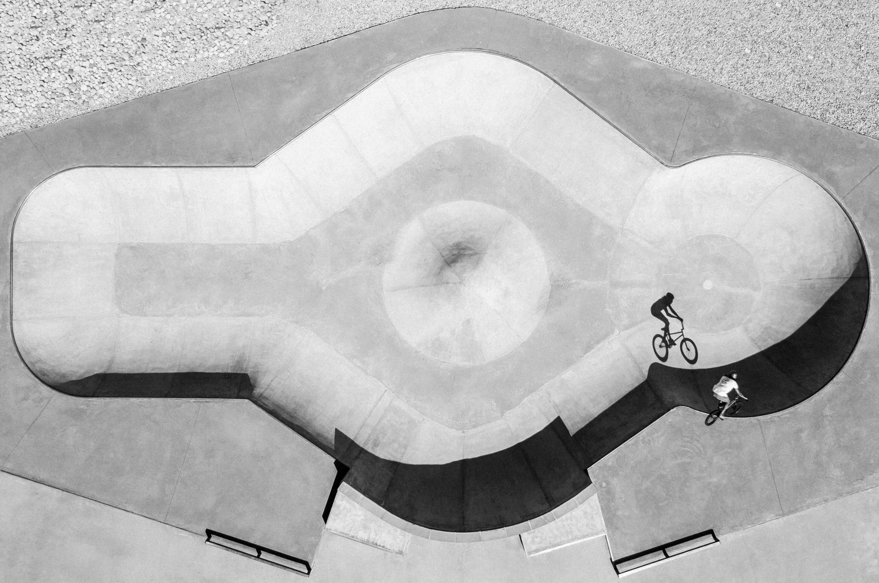 The winner of the Best of Instagram (by SanDisk) category was Baptiste Fauchille of France, with a stark overhead view of Alex Bibollet and his shadow in the Fillinges Bowl skate park