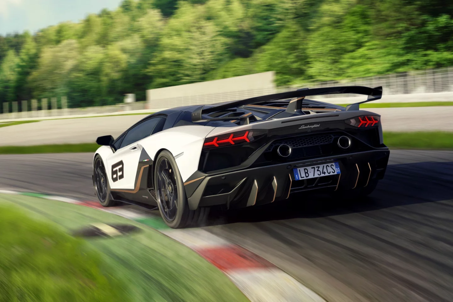 Top speed in the Aventador SVJ is over 217 mph (350 km/h)