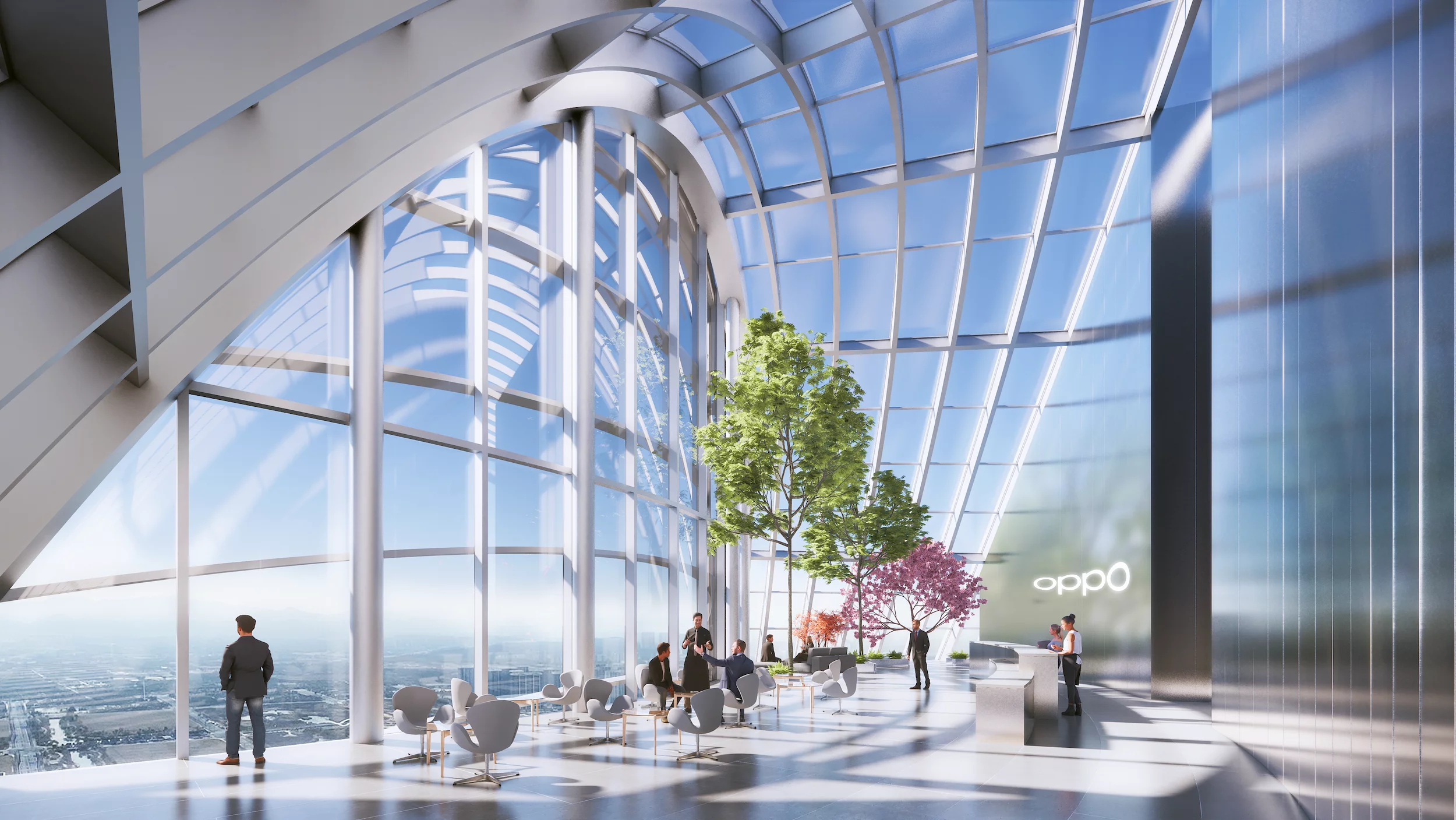 The O-Tower's glazed facade will feature shading louvers to reduce solar heat gain